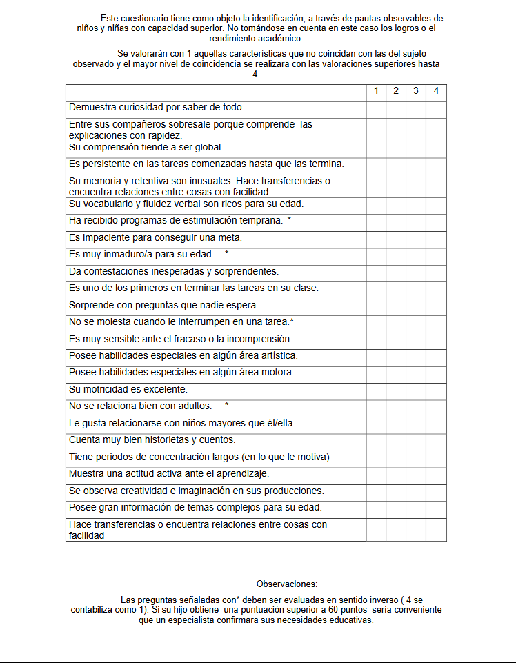 Cuestionario orientativo del curso