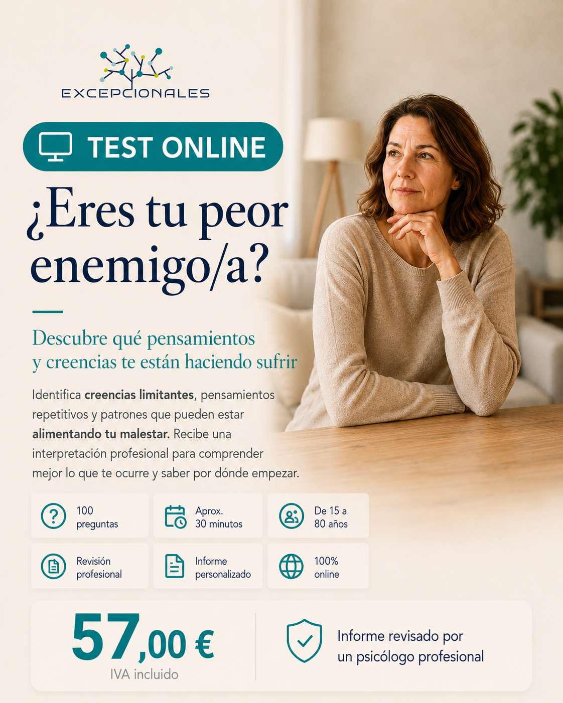 test de pensamientos negativos Personas Excepcionales