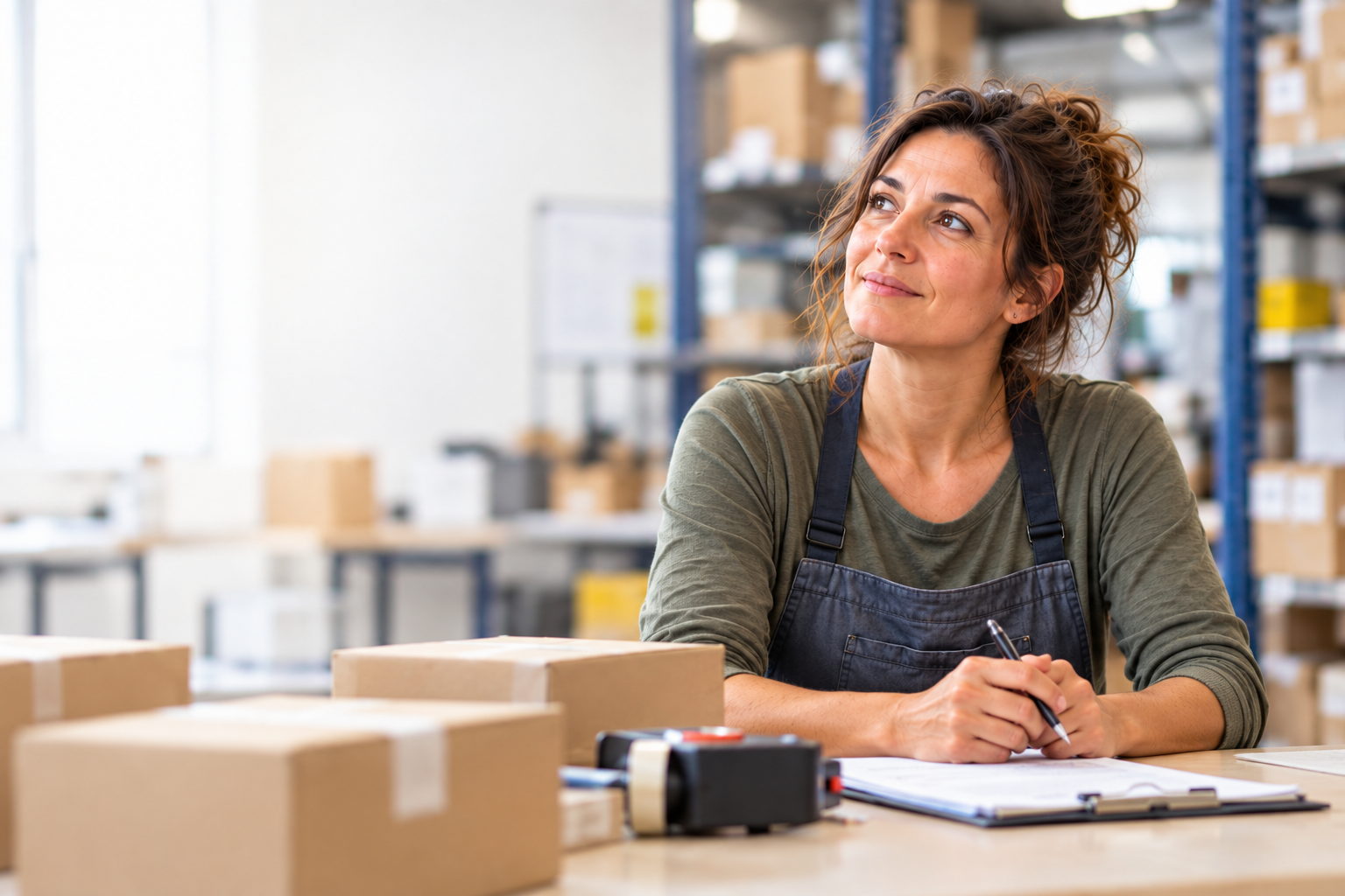 Mujer adulta reflexionando sobre un posible cambio de trabajo y su futuro profesional